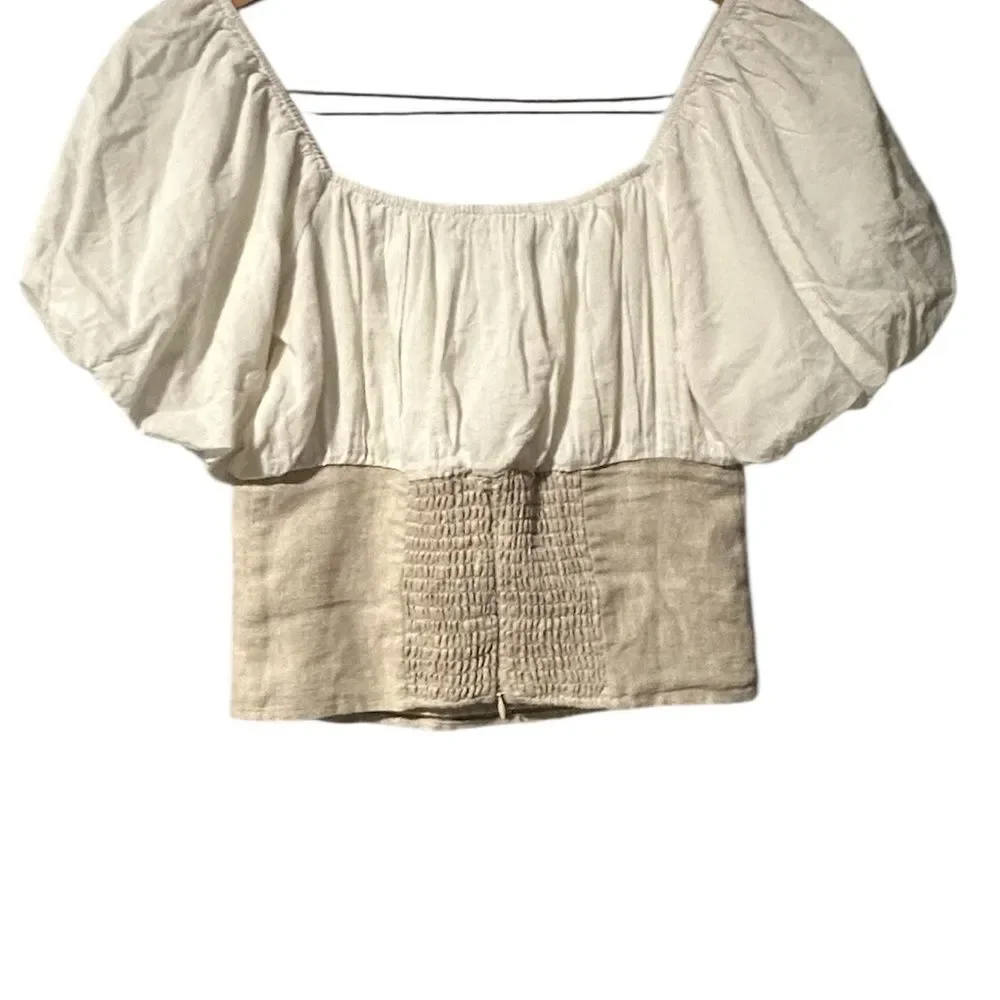 Reformation Alayna Linen Top- Ivory Color , Size 6